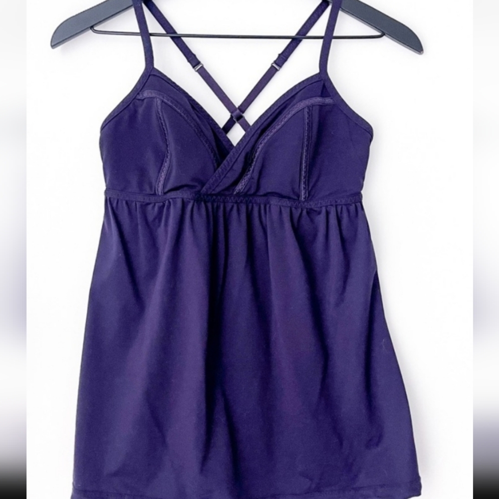 Lululemon | Crossover Straps Flowy Tank Top Older Style Dark Purple | 8